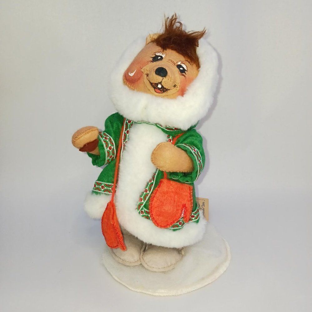Annalee Christmas Bear Felt Plush Figurine- Large 